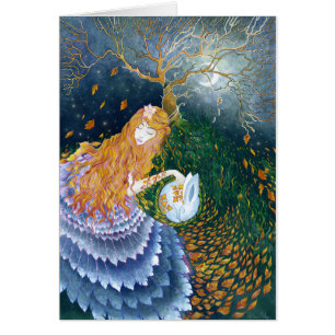 Cartão Anjo da queda do outono