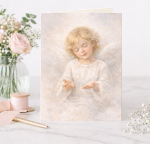 Cartão Anjo da Rendição Aquarela Branco