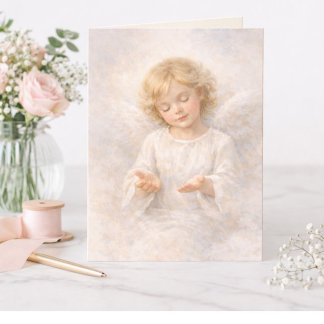 Cartão Anjo da Rendição Aquarela em Branco (Criador carregado)