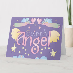Cartão Anjo da Terra Pastel - Estrelas, Asas e Cor