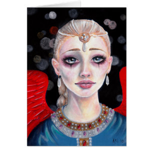 Cartão Anjo das Asas de Crimson