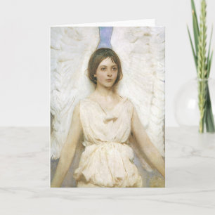 Cartão Anjo de Abbott Thayer, Arte Fina Vitoriana Antiga