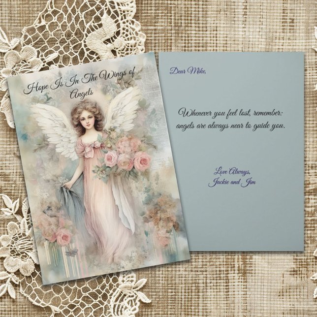 Cartão Anjo de Estilo Vintage para Qualquer Ocasião (Criador carregado)