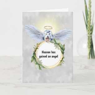 Cartão Anjo de galinha inglês asas halo wreath Heaven