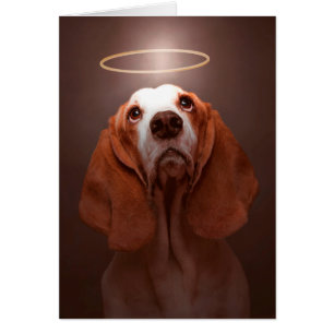 Cartão Anjo de Hound Basset
