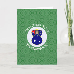 Cartão Anjo de Natal Australiano Saudação Personalizada