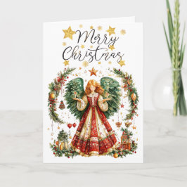 Cartão Anjo de Natal com velas acesas Natal