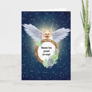 Cartão Anjo de pom de brinquedo da Pomerânia suculenta a