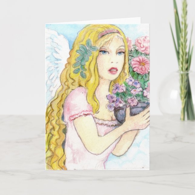 Cartão Anjo de primavera (Frente)