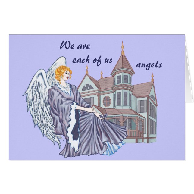 Cartão Anjo do agregado familiar (Frente horizontal)