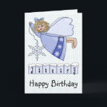 Cartão Anjo do aniversário de janeiro<br><div class="desc">Os cartões de aniversário pequenos doces do anjo do mês são personalizados facilmente com suas próprias palavras. Cartões de aniversário bonitos para miúdos.</div>