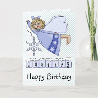 Cartão Anjo do aniversário de janeiro
