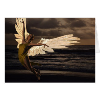 Cartão Anjo do por do sol dourado (poema)