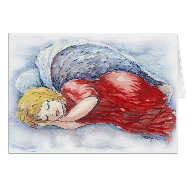 Cartão anjo doce… que dorme (Frente Horizontal)