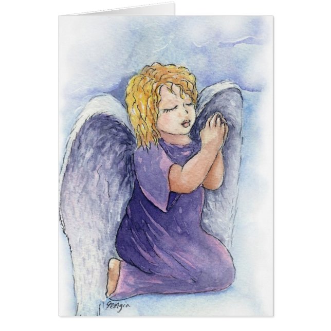 Cartão anjo doce… que praying (Frente)