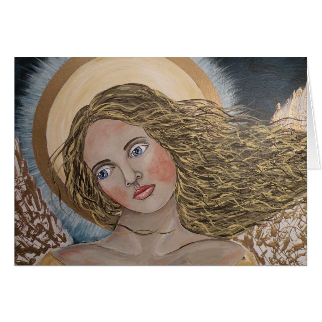 Cartão Anjo dourado (Frente Horizontal)