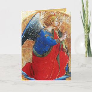 Cartão ANJO EM Dourado Vermelho e Azul