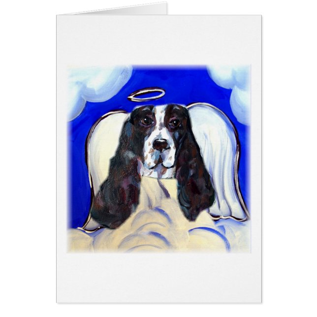 Cartão Anjo English Springer Spaniel (Frente)