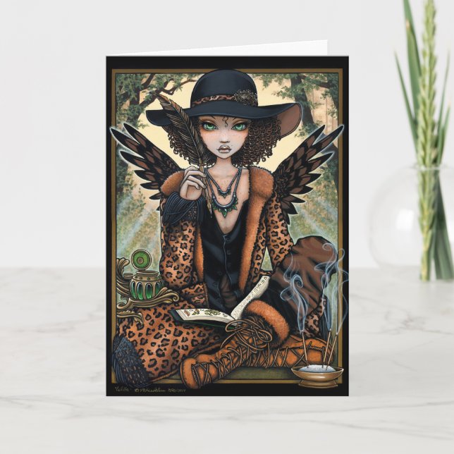 Cartão Anjo étnico Willa do Shaman crioulo boémio da (Frente)