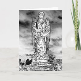 Cartão Anjo Gravestone Escrevendo