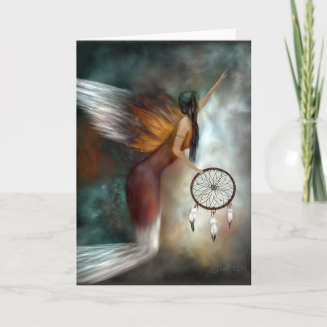 Cartão Anjo ideal do nativo americano do coletor (Frente)