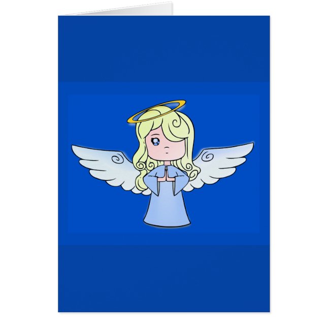 Cartão Anjo louro dos desenhos animados (Frente)