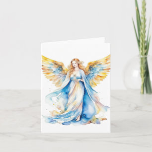 Cartão Anjo Natal A - Aquarelas e Caneta