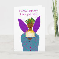 Anjo Negra de Aniversário com Bolo de Comida Anjo