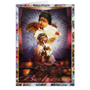 Cartão anjo no palco