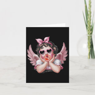 Cartão Anjo Retro Cupido Dia dos Namorados Vintage Cupido