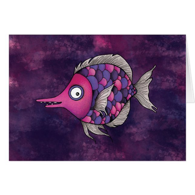 Cartão Anjo roxo (Frente horizontal)