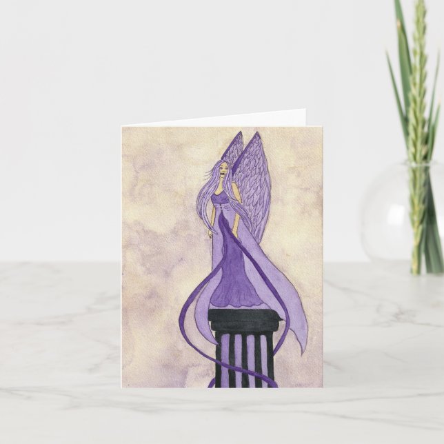 Cartão Anjo roxo Notecard (Frente)