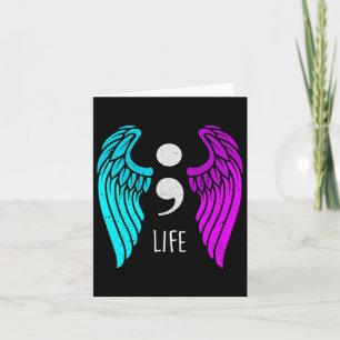 Cartão Anjo Semicolon anjo na prevenção do suicídio