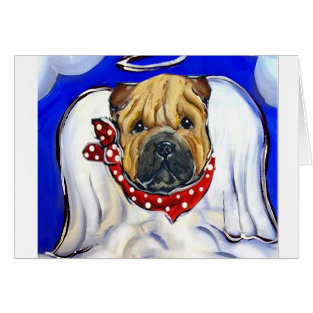 Cartão anjo Shar-pei (Frente Horizontal)