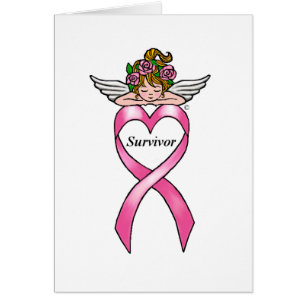 Cartão Anjo "Survivor" do Cancer da Mama
