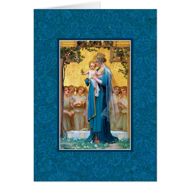 Cartão Anjos abençoados da Virgem Maria católicos (Frente)