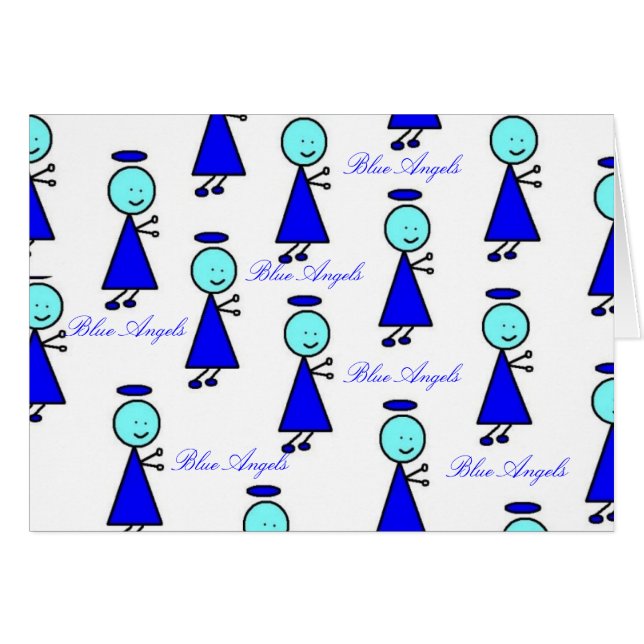 Cartão Anjos azuis (Frente Horizontal)