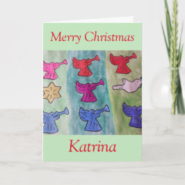 Cartão Anjos com trompetes Natal