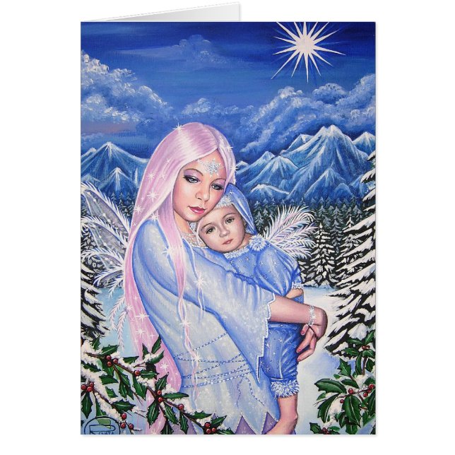 Cartão Anjos da neve (Frente)