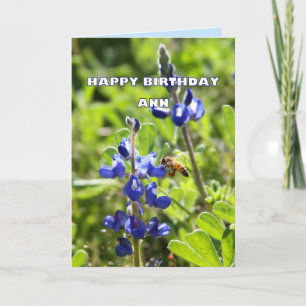 Cartão Ann Texas Bluebonnet Happy Birthday