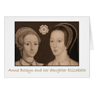Cartão Anne Boleyn e sua filha Elizabeth