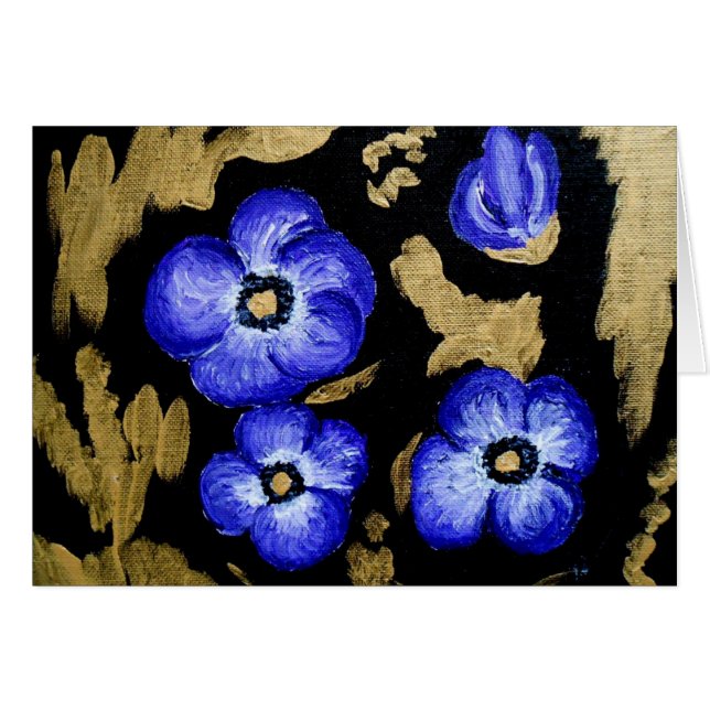 Cartão Annemones azul - arte abstracta (Frente Horizontal)