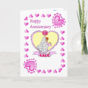 Cartão Anniversary card - 13th lace