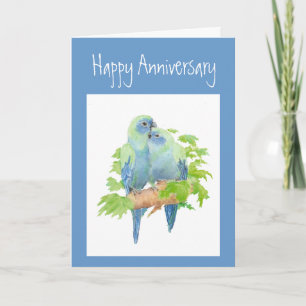 Cartão Anniversary,  Parrots, Tropical Bird