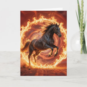 Cartão Ano Chinês do Cavalo de Fogo de Aniversário
