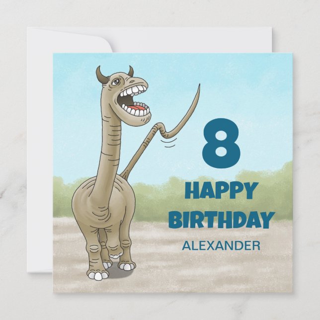 Cartão Ano de Aniversário do Dinossaur (Frente)