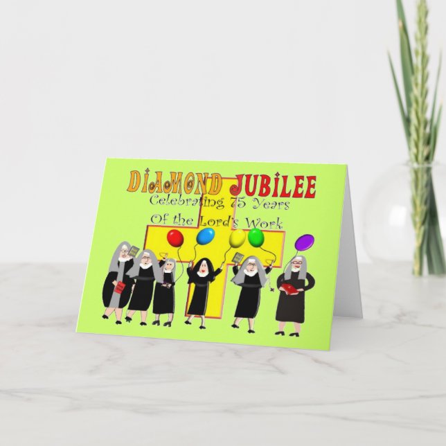 Cartão Ano de jubileu de diamante das freiras 75th de (Frente)