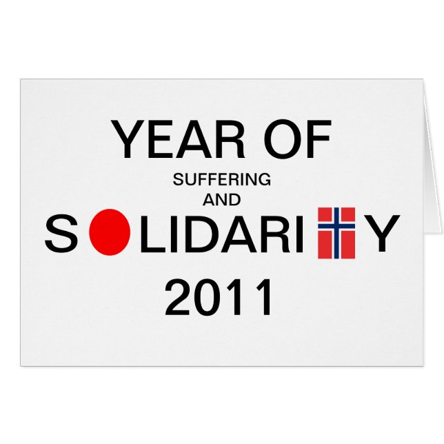 Cartão ano de sofrimento e solidariedade japão/noruega 20 (Frente Horizontal)