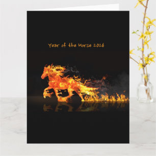 Cartão Ano do Cavalo 2026 (Cavalo de Fogo)