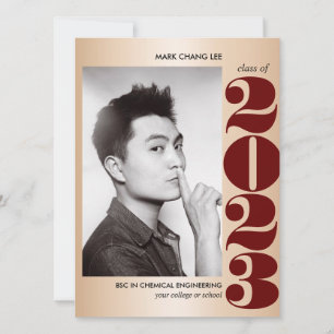 CARTÃO ANO DOURADO GRADUAÇÃO DE FOTOS DO BURGUNDY COLLE